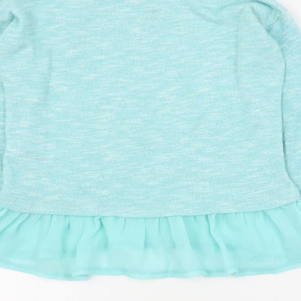 Dunnes Girls Blue Round Neck  Viscose Pullover Jumper Size 3 Years  Pullover