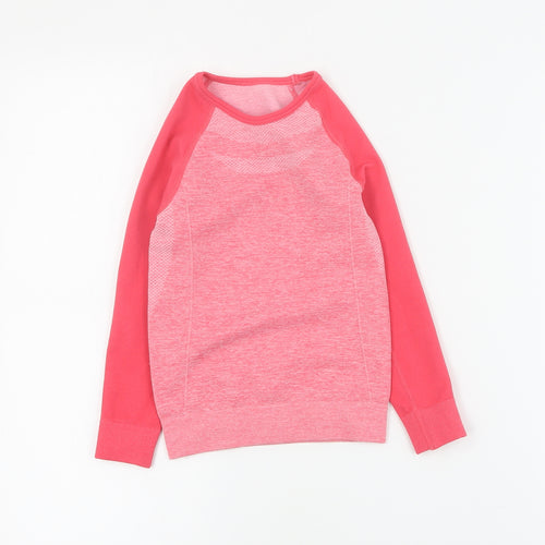 Lupilu Girls Pink  Polyester Basic T-Shirt Size 3-4 Years Round Neck Pullover