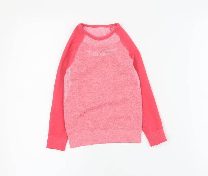 Lupilu Girls Pink Polyester Basic T-Shirt Size 3-4 Years Round Neck Pullover