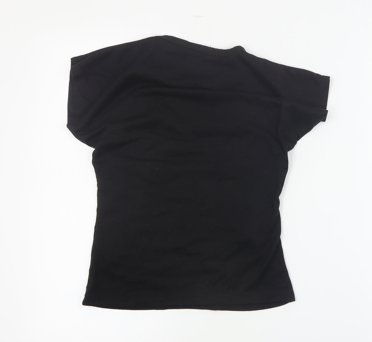 A2Z 4 Kids Girls Black  Polyester Basic T-Shirt Size 9-10 Years Round Neck Pullover