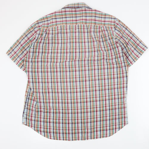 Peter England Mens Multicoloured Plaid Cotton  Button-Up Size L Collared Button