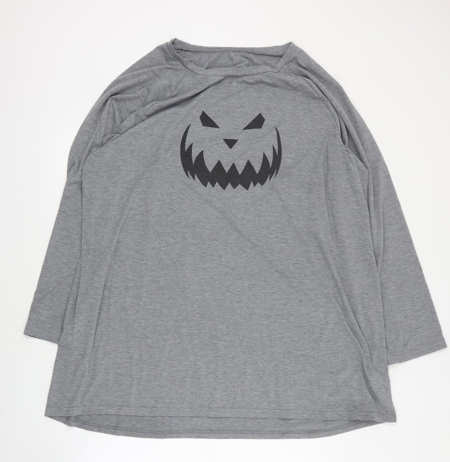 SheIn Womens Grey  Polyester T-Shirt Dress  Size 4XL  Round Neck Pullover - Halloween