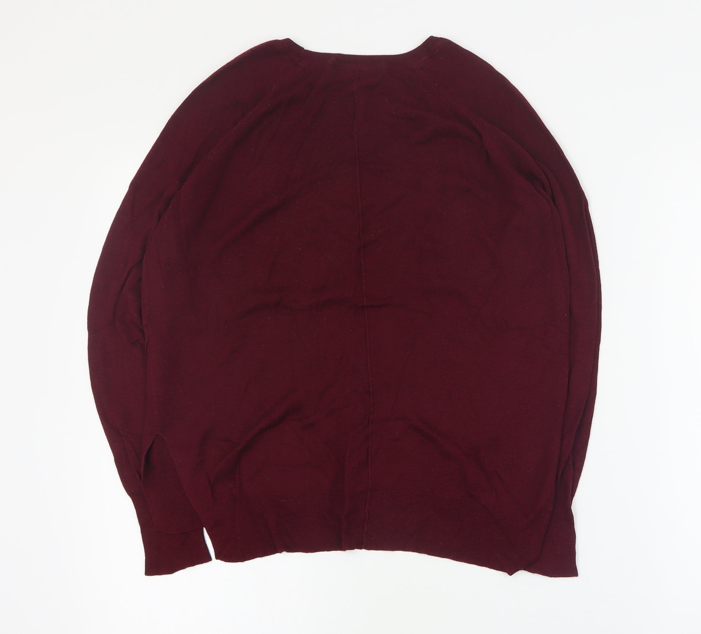 Zara Womens Red Round Neck  Viscose Pullover Jumper Size S