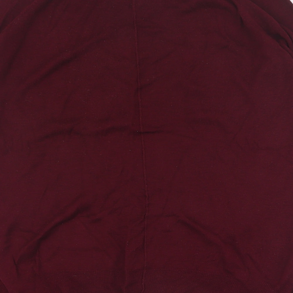 Zara Womens Red Round Neck  Viscose Pullover Jumper Size S