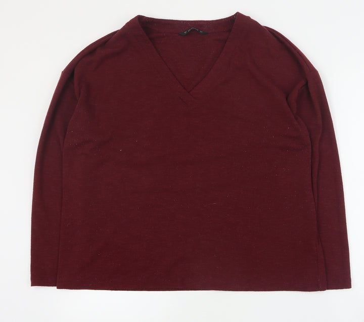 Dunnes Womens Red Polyester Pullover Sweatshirt Size L Pullover