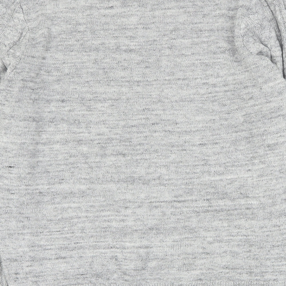 H&M Womens Grey Round Neck  Cotton Pullover Jumper Size L