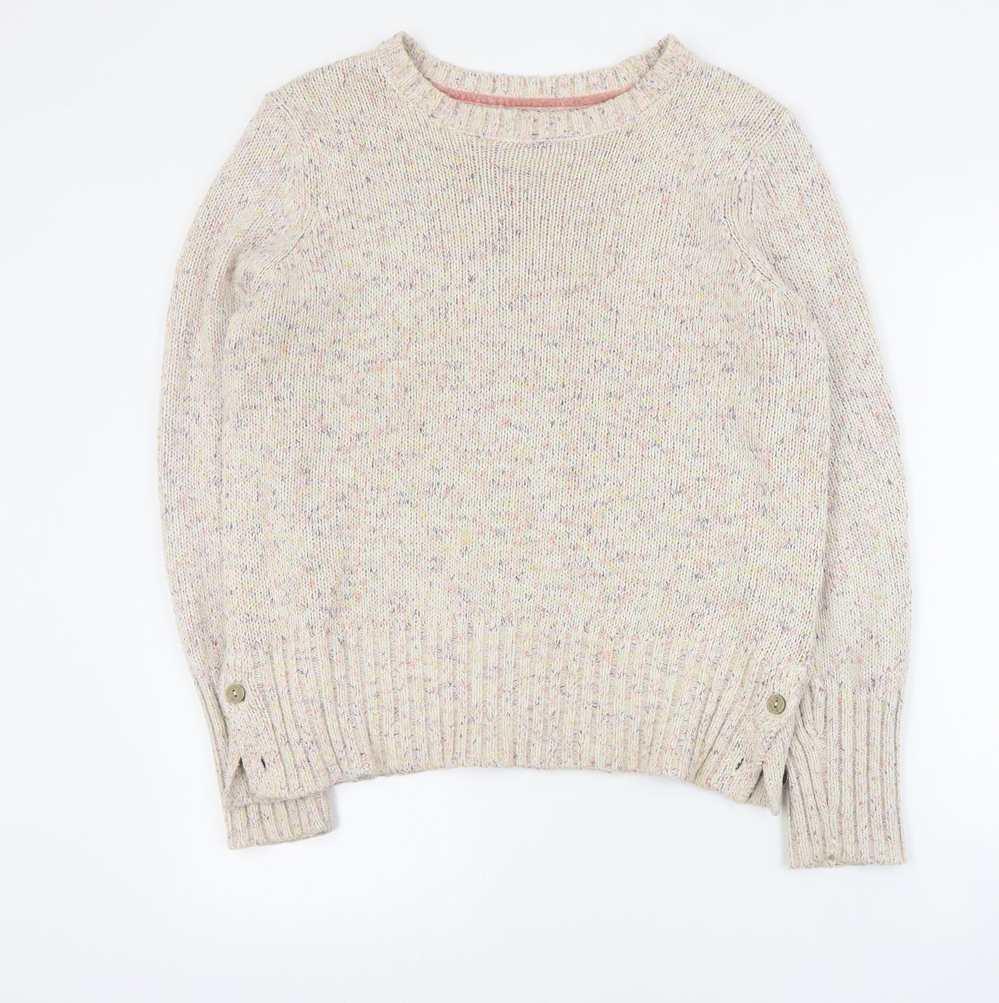 Mantaray Womens Multicoloured Round Neck  Cotton Pullover Jumper Size 12