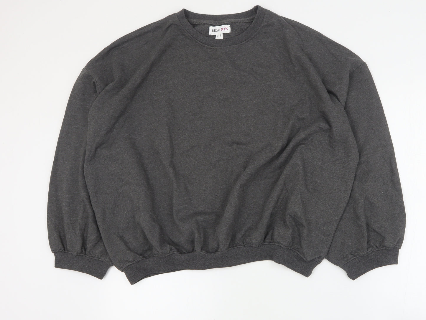 Urban Bliss Womens Grey  Cotton Pullover Sweatshirt Size 16  Pullover