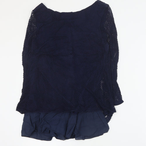 Apricot Womens Blue  Viscose Basic Blouse Size S Round Neck