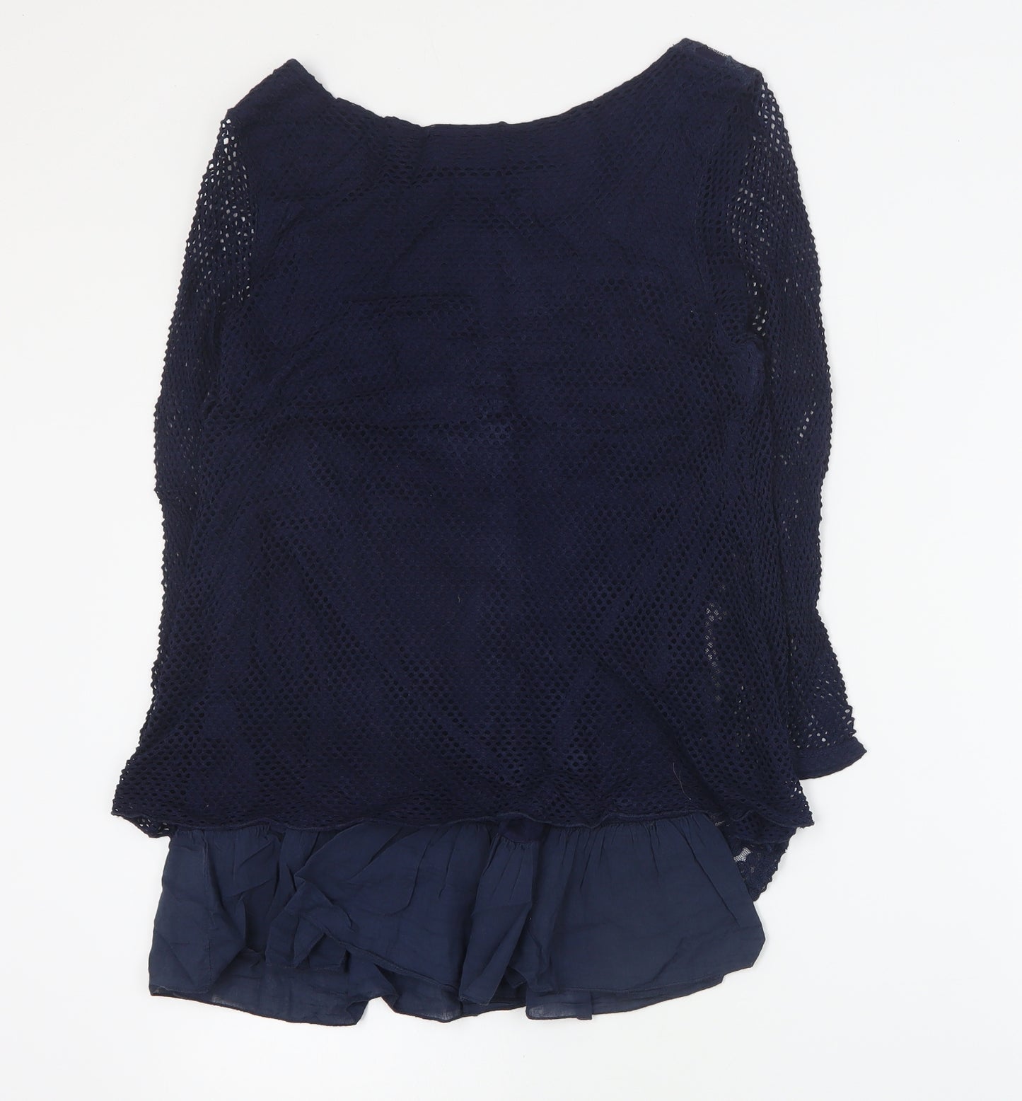 Apricot Womens Blue  Viscose Basic Blouse Size S Round Neck