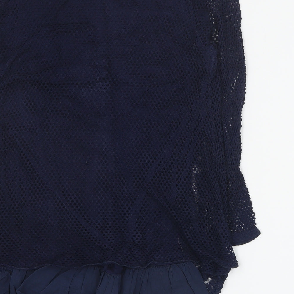 Apricot Womens Blue  Viscose Basic Blouse Size S Round Neck