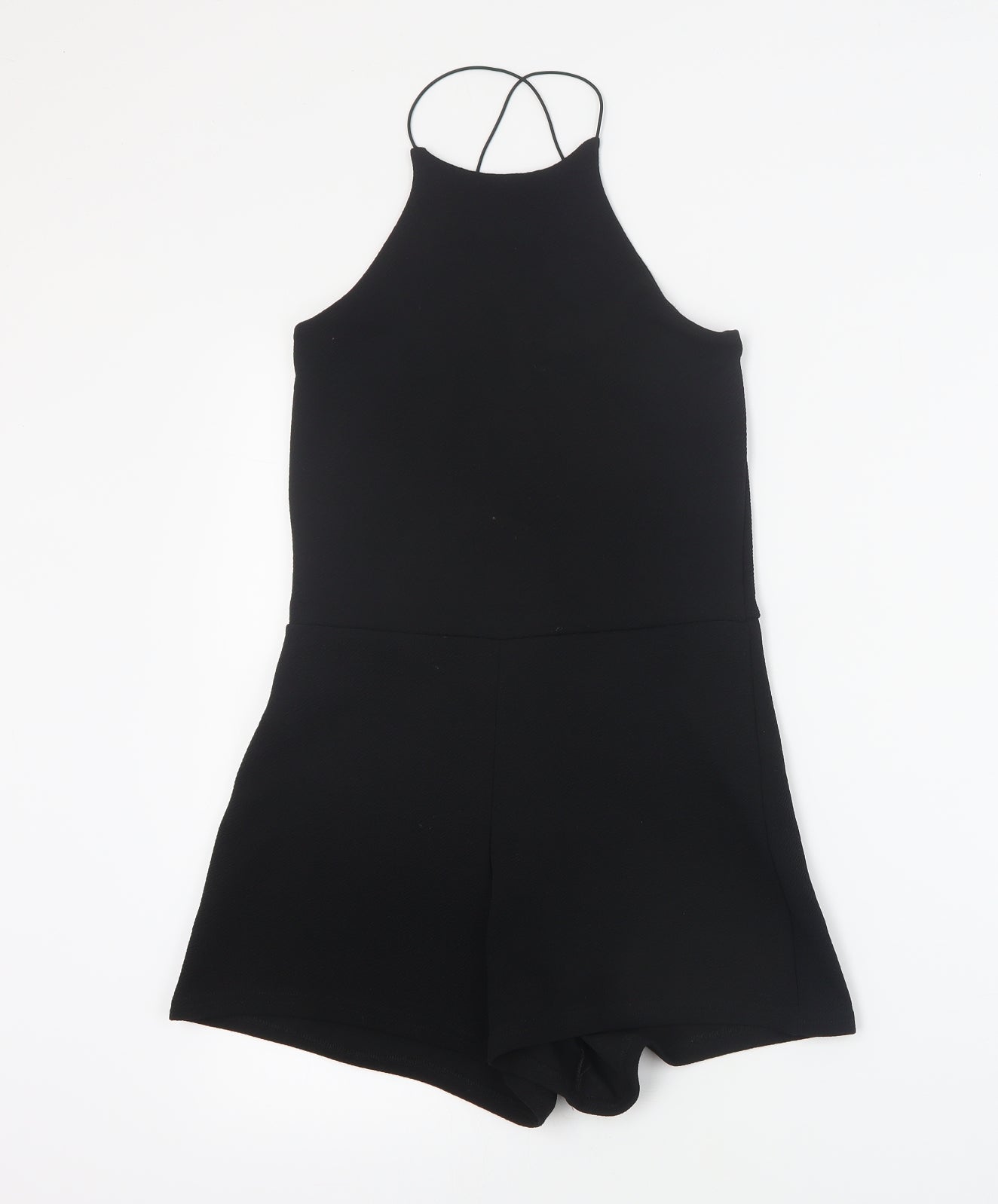 Boohoo Womens Black  Polyester Playsuit One-Piece Size 8 L5 in Pullover
