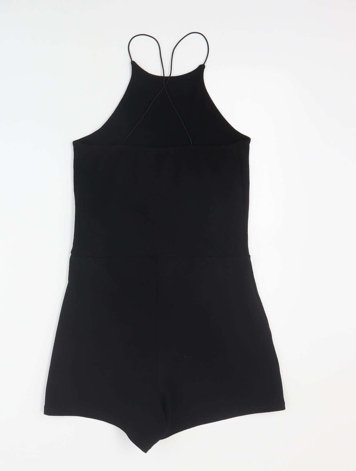 Boohoo Womens Black  Polyester Playsuit One-Piece Size 8 L5 in Pullover