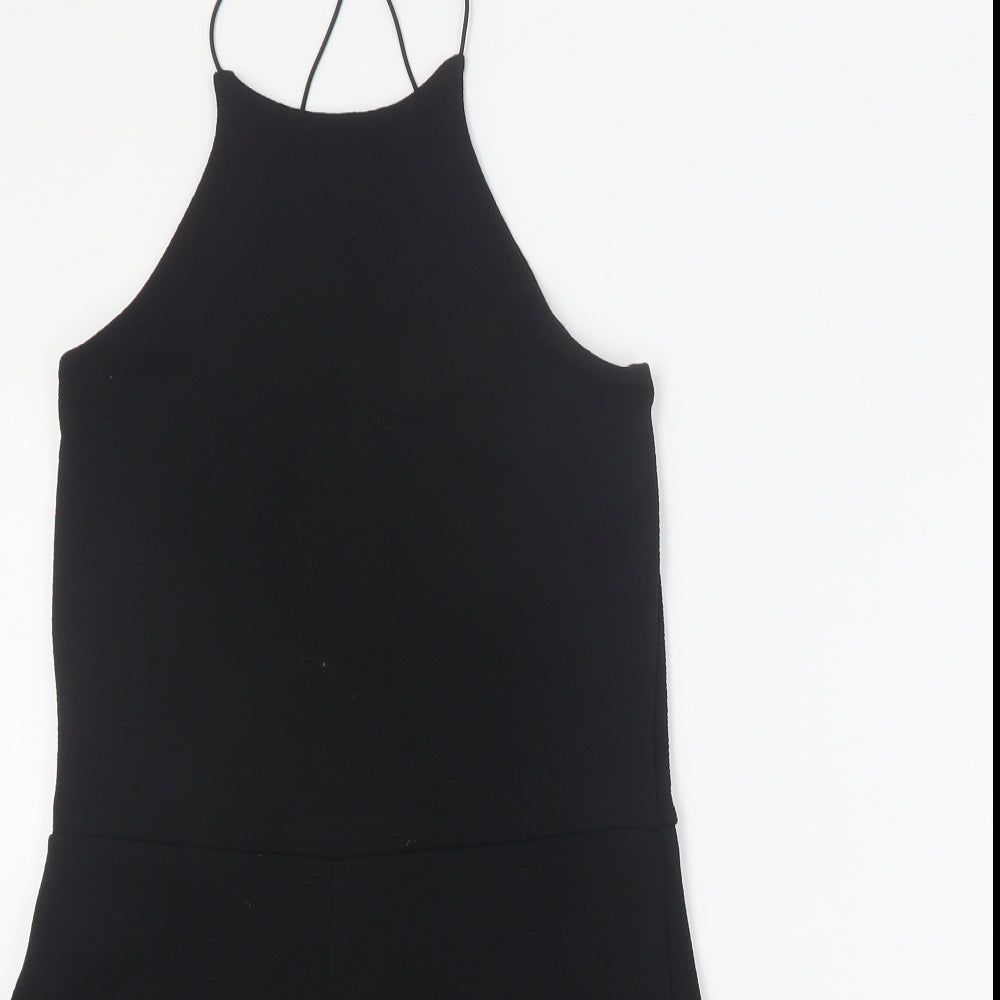 Boohoo Womens Black  Polyester Playsuit One-Piece Size 8 L5 in Pullover