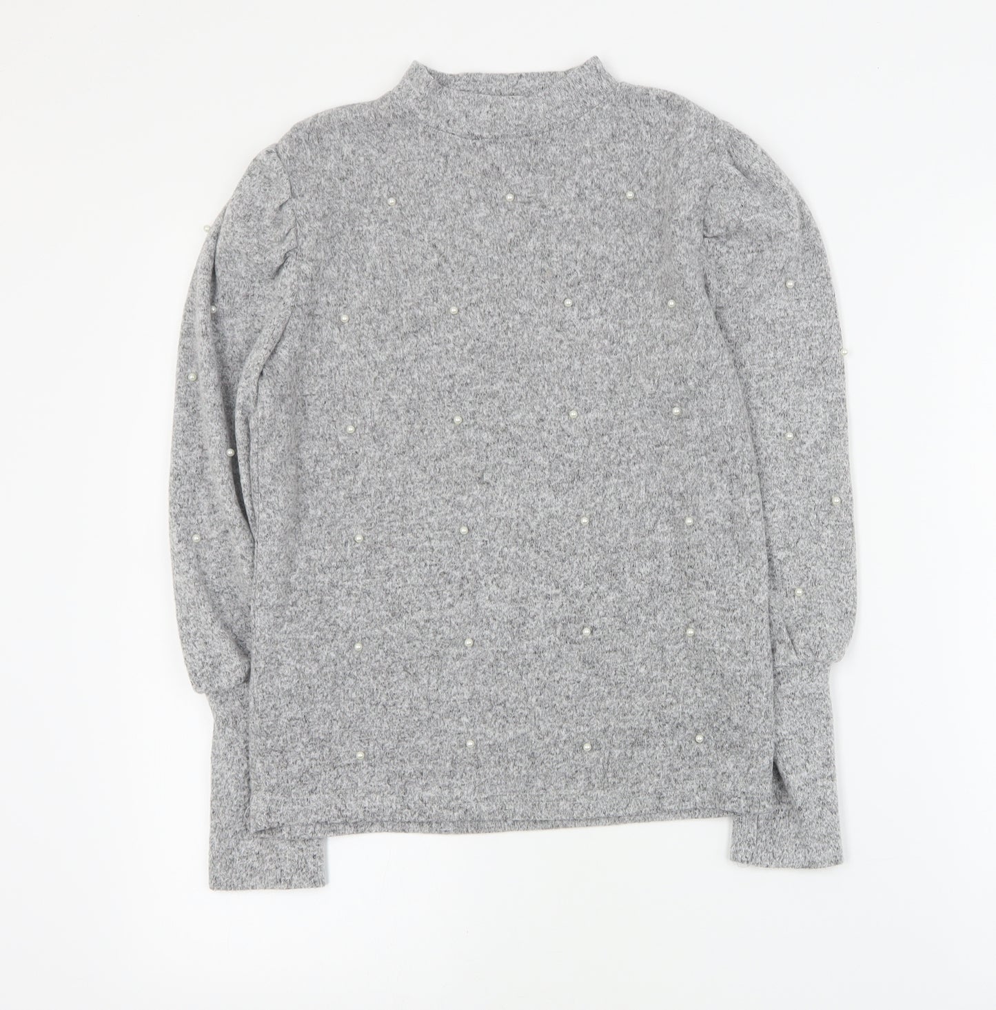 Primark Girls Grey High Neck  Polyester Pullover Jumper Size 13-14 Years  Pullover