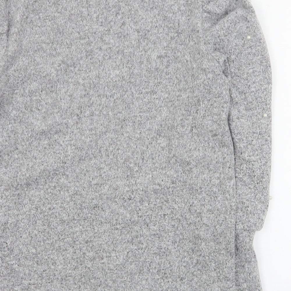 Primark Girls Grey High Neck  Polyester Pullover Jumper Size 13-14 Years  Pullover