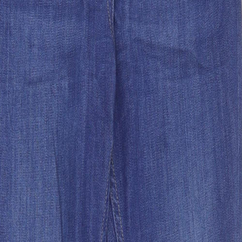 Marks and Spencer Womens Blue  Cotton Skinny Jeans Size 10 L30 in Regular Zip