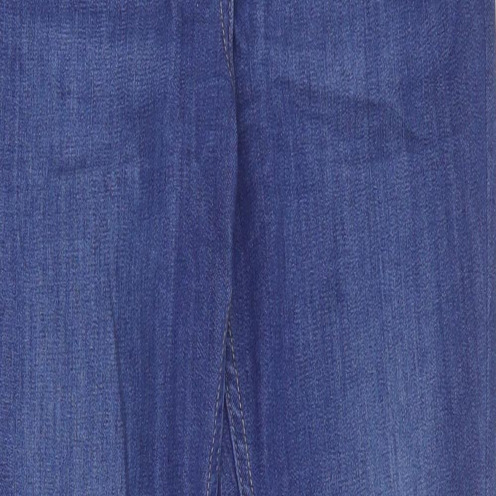 Marks and Spencer Womens Blue  Cotton Skinny Jeans Size 10 L30 in Regular Zip