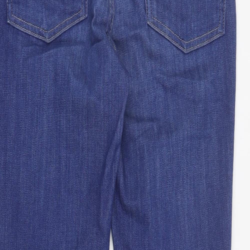 Marks and Spencer Womens Blue  Cotton Skinny Jeans Size 10 L30 in Regular Zip