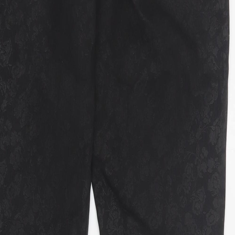TU Womens Black Floral Cotton Skinny Jeans Size 14 L30 in Regular Zip