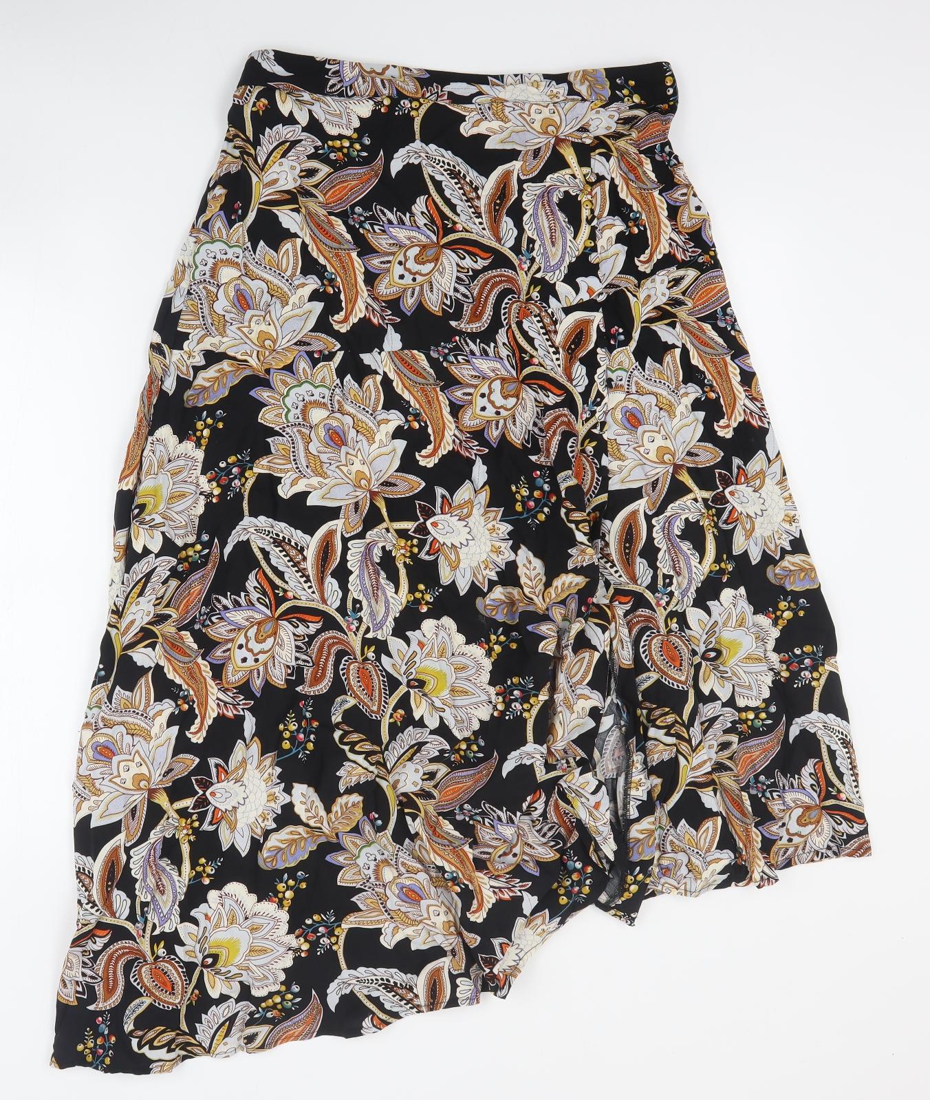 Joe Browns Womens Black Floral Acrylic Maxi Skirt Size 12