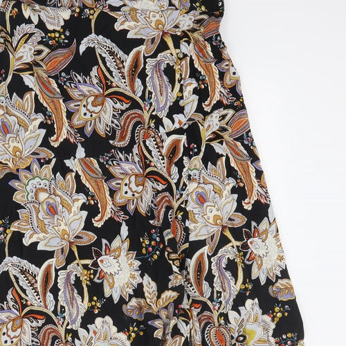 Joe Browns Womens Black Floral Acrylic Maxi Skirt Size 12