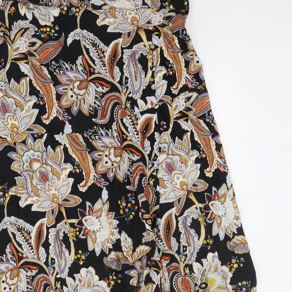 Joe Browns Womens Black Floral Acrylic Maxi Skirt Size 12