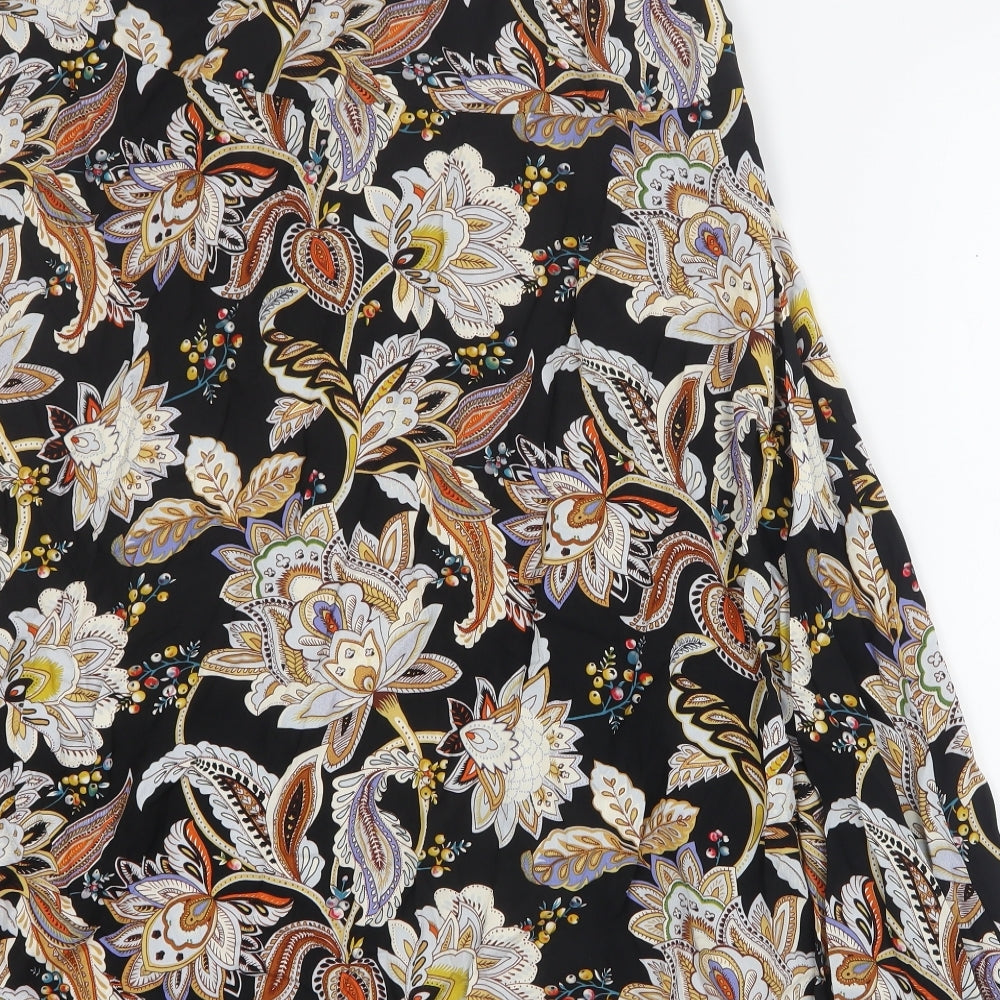 Joe Browns Womens Black Floral Acrylic Maxi Skirt Size 12