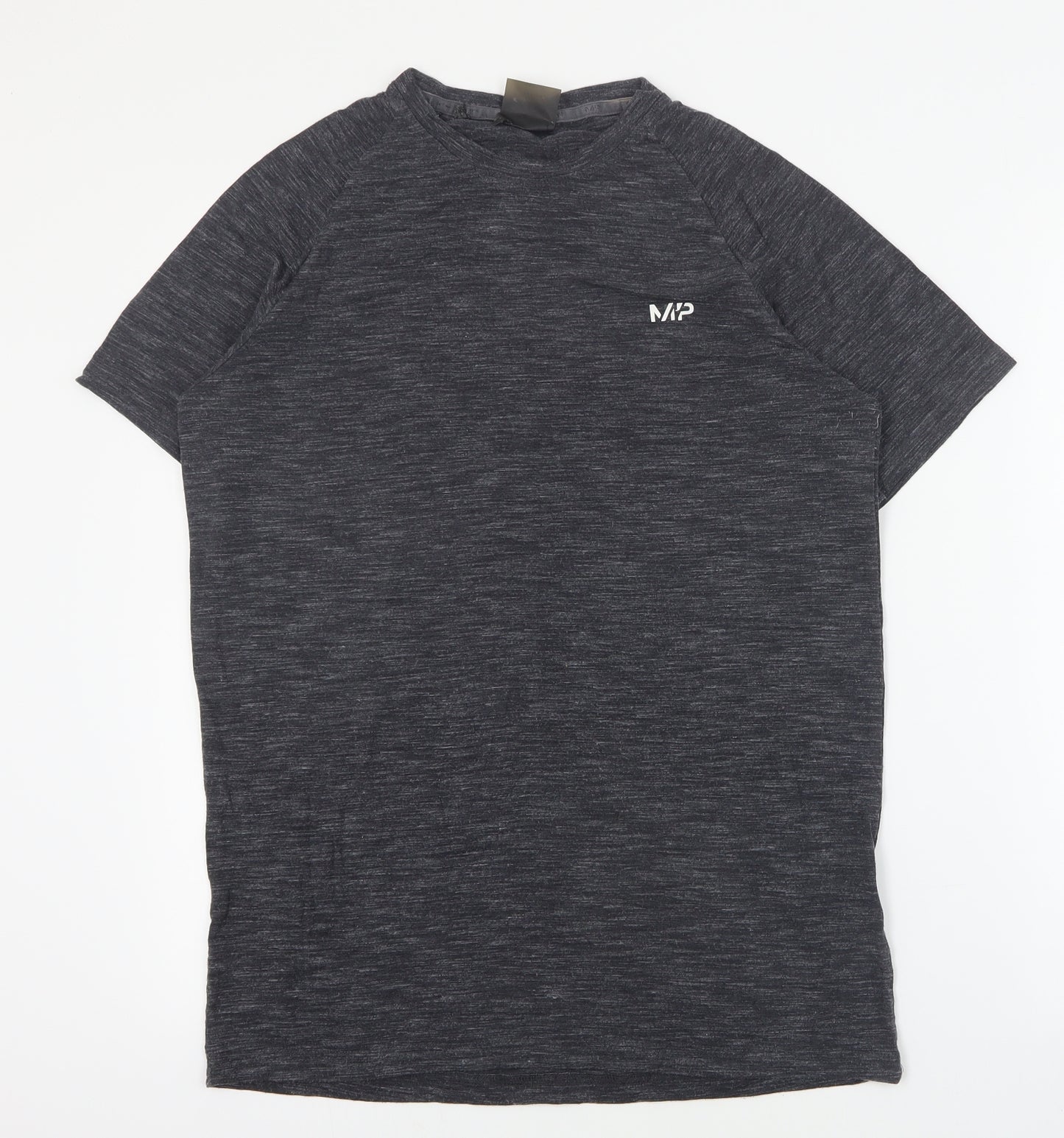 My Protein Mens Grey  Polyester  T-Shirt Size S Round Neck