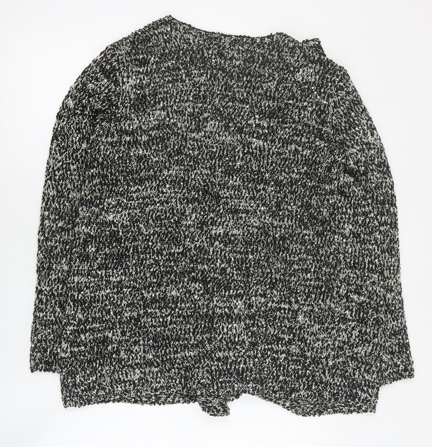 Soon Womens Black V-Neck  Polyester Cardigan Jumper Size 14