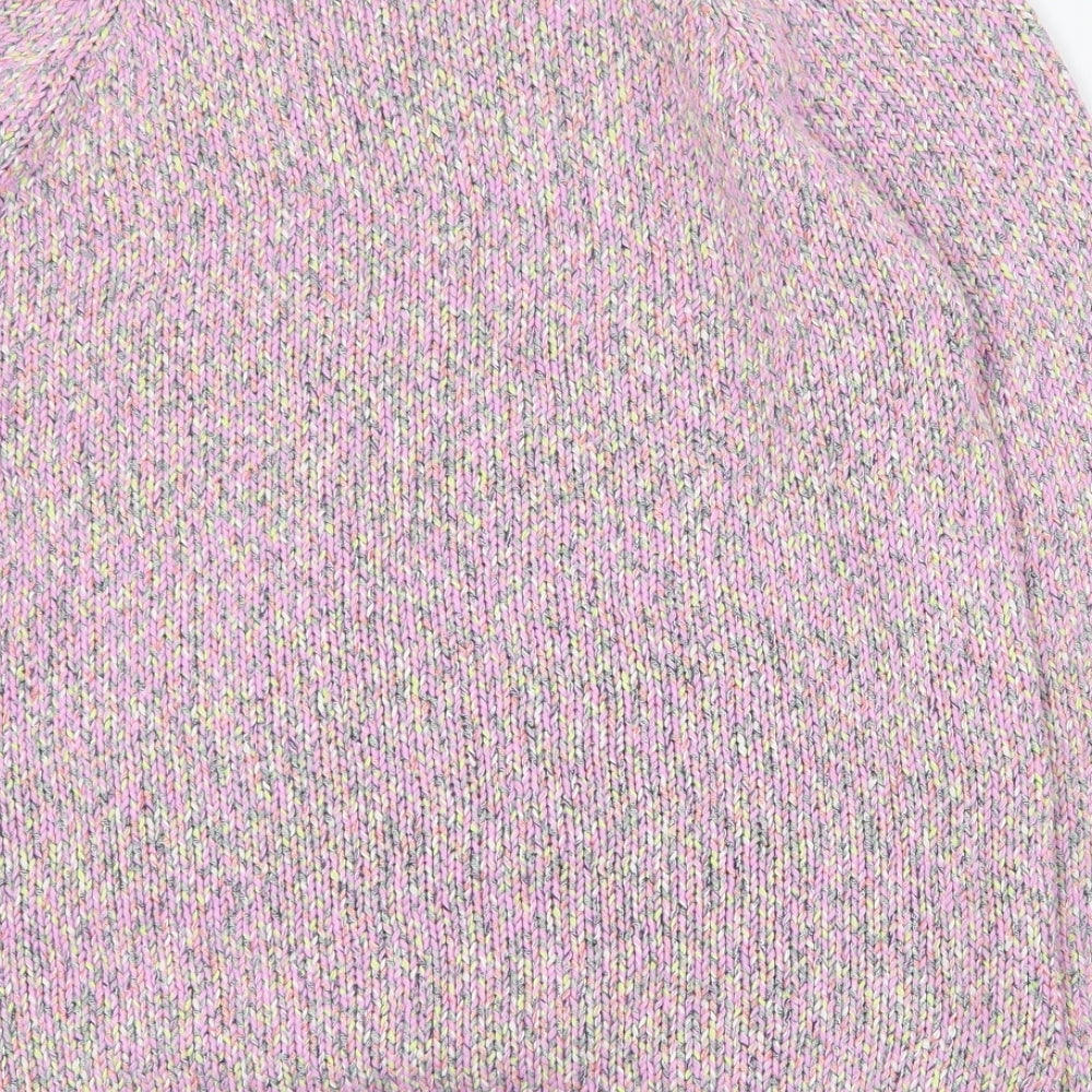 Marks and Spencer Womens Multicoloured V-Neck  Acrylic Pullover Jumper Size 10