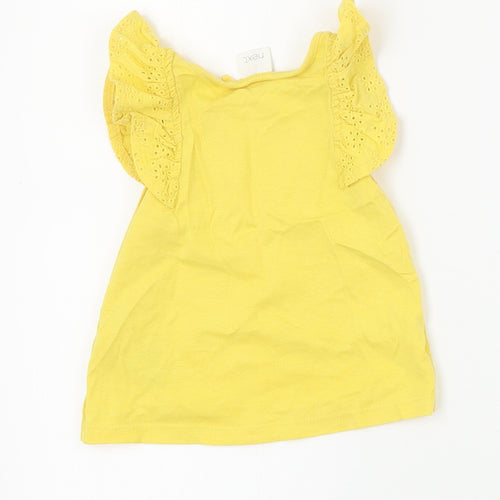NEXT Baby Yellow  Cotton Basic Tank Size 6-9 Months Round Neck Pullover