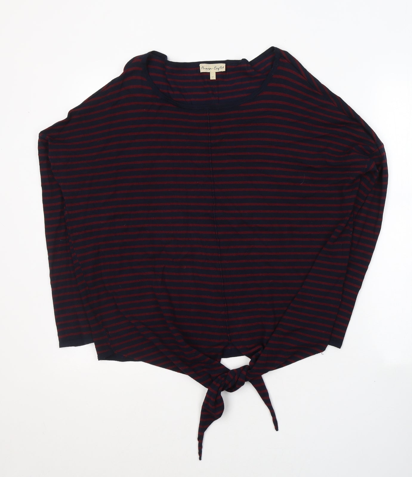 Phase Eight Womens Red Striped Viscose Jersey T-Shirt Size S Round Neck