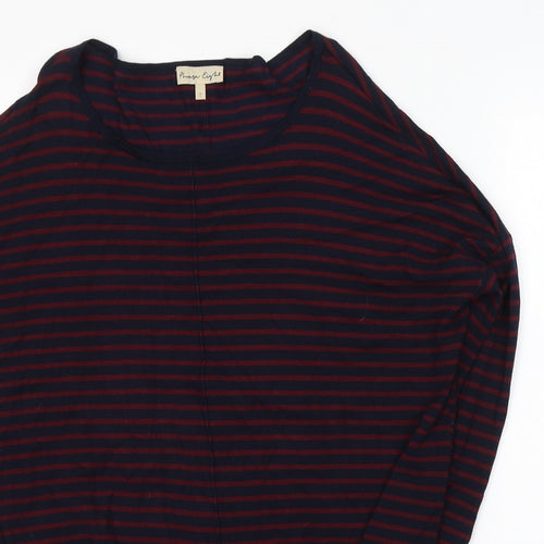 Phase Eight Womens Red Striped Viscose Jersey T-Shirt Size S Round Neck