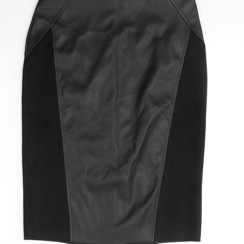 F&F Womens Black  Polyethylene A-Line Skirt Size 10   Zip