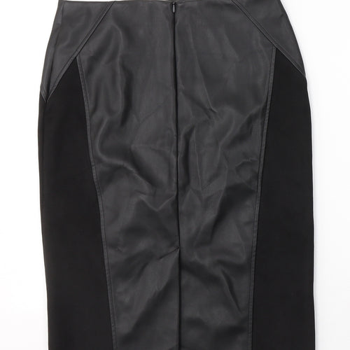 F&F Womens Black  Polyethylene A-Line Skirt Size 10   Zip