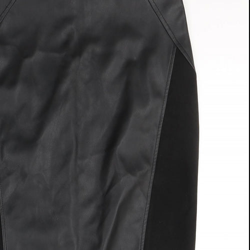 F&F Womens Black  Polyethylene A-Line Skirt Size 10   Zip