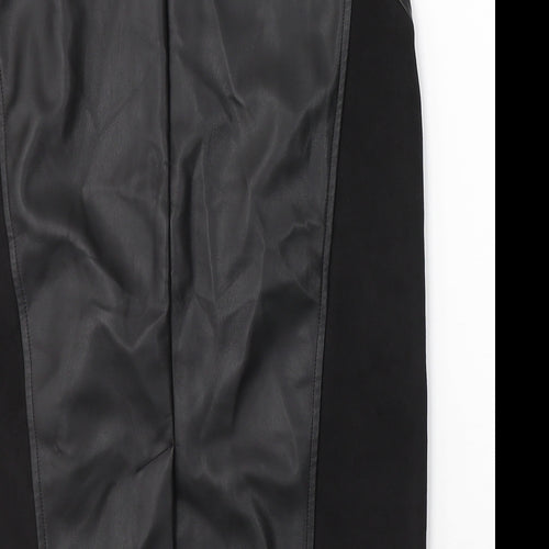 F&F Womens Black  Polyethylene A-Line Skirt Size 10   Zip