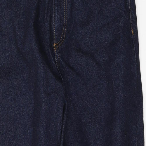Marks and Spencer Womens Blue  Cotton Straight Jeans Size 8 L27 in Regular Button