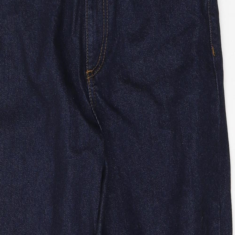 Marks and Spencer Womens Blue  Cotton Straight Jeans Size 8 L27 in Regular Button