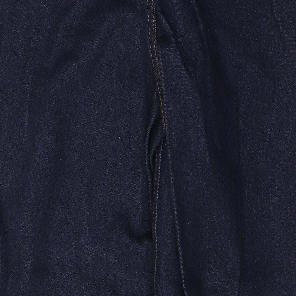 Marks and Spencer Womens Blue  Cotton Straight Jeans Size 8 L27 in Regular Button