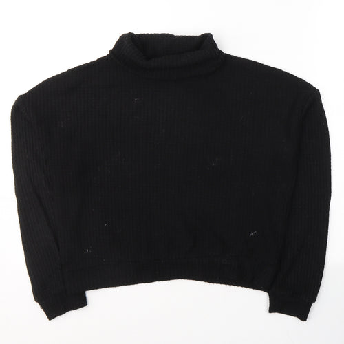 New Look Womens Black Round Neck  Viscose Pullover Jumper Size S