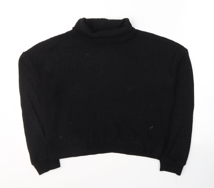 New Look Womens Black Round Neck Viscose Pullover Jumper Size S