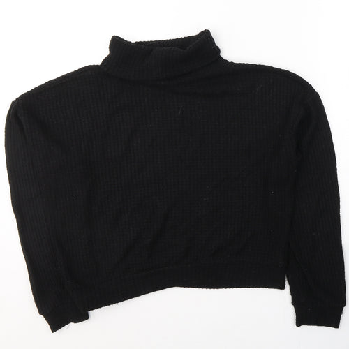 New Look Womens Black Round Neck  Viscose Pullover Jumper Size S