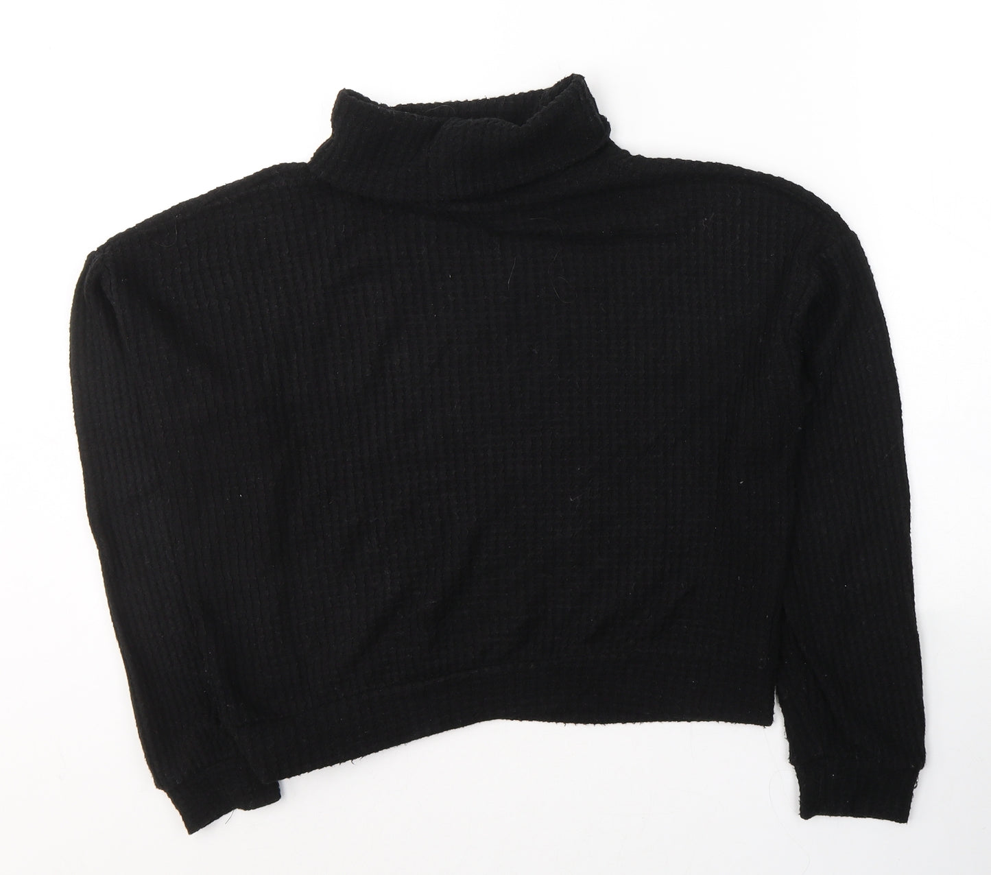 New Look Womens Black Round Neck  Viscose Pullover Jumper Size S