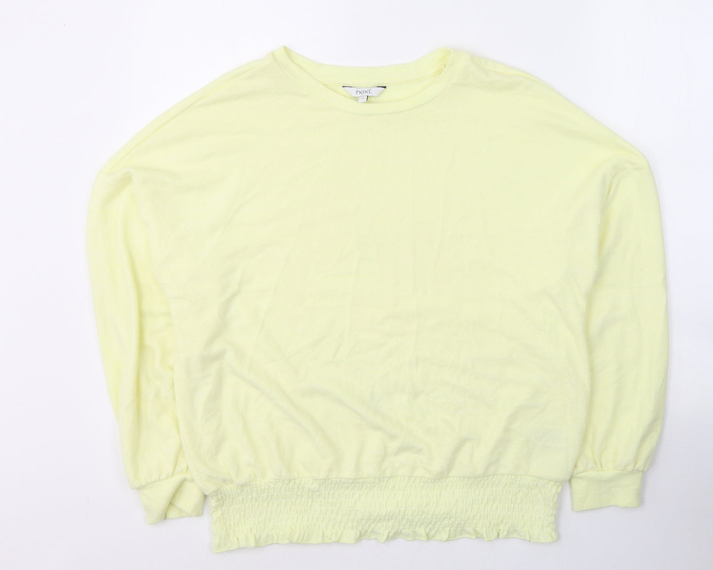 NEXT Womens Yellow  Viscose Jersey T-Shirt Size 14 Round Neck