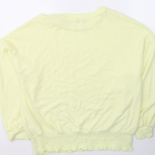 NEXT Womens Yellow  Viscose Jersey T-Shirt Size 14 Round Neck