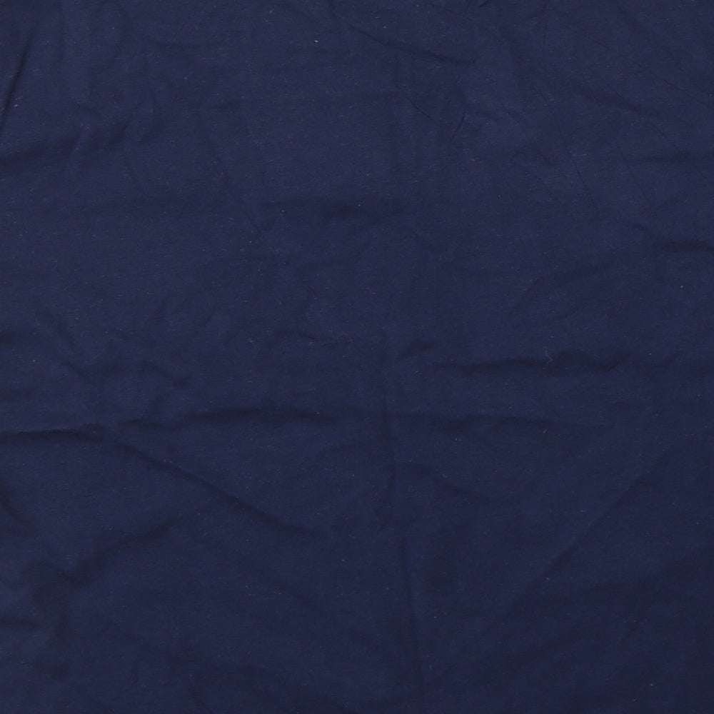 Anne De Lancay Womens Blue  Cotton Basic T-Shirt Size M Round Neck - Anchor