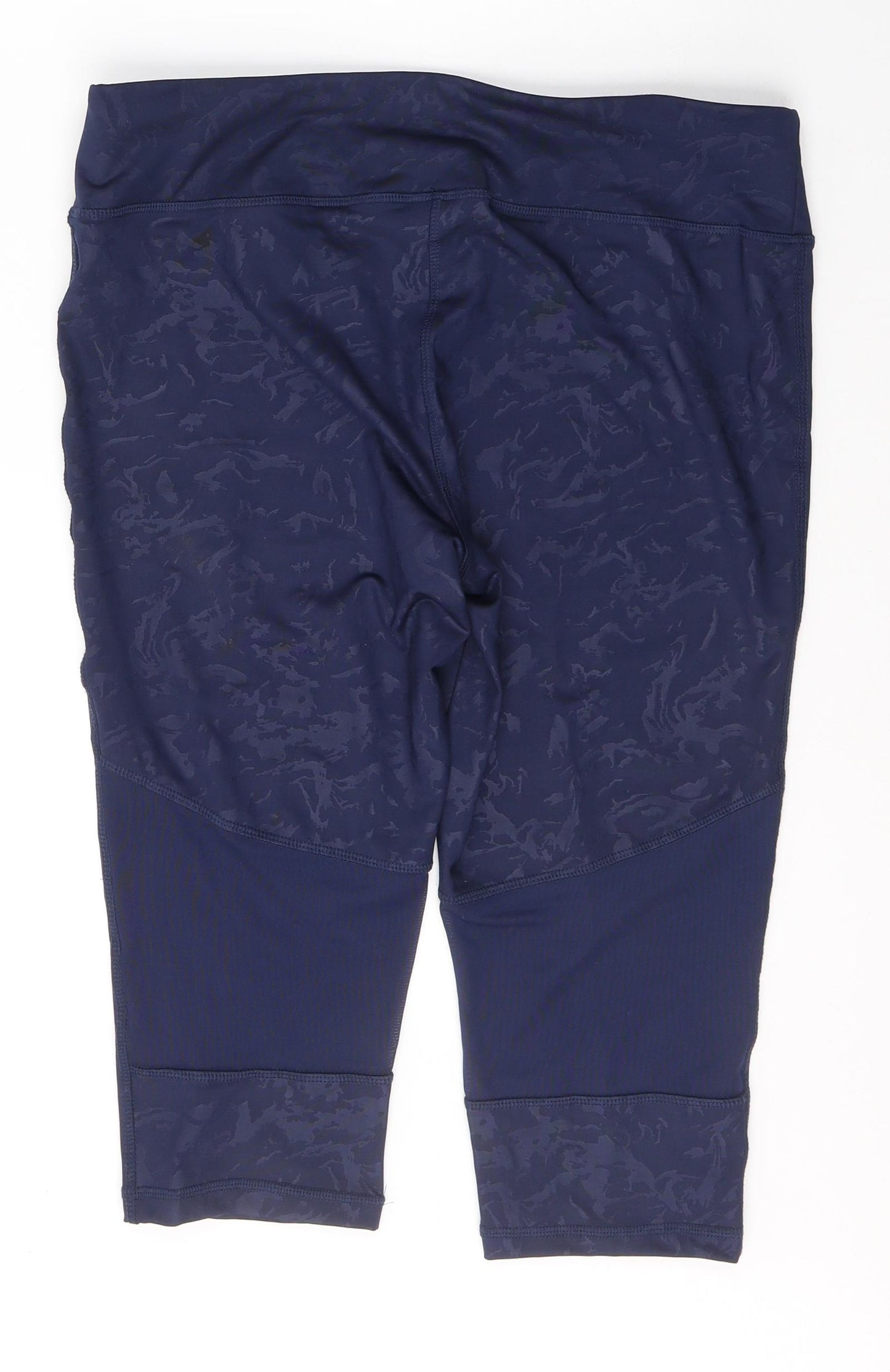 Crivit Womens Blue Geometric Polyester Compression Shorts Size 16 L17 in Regular