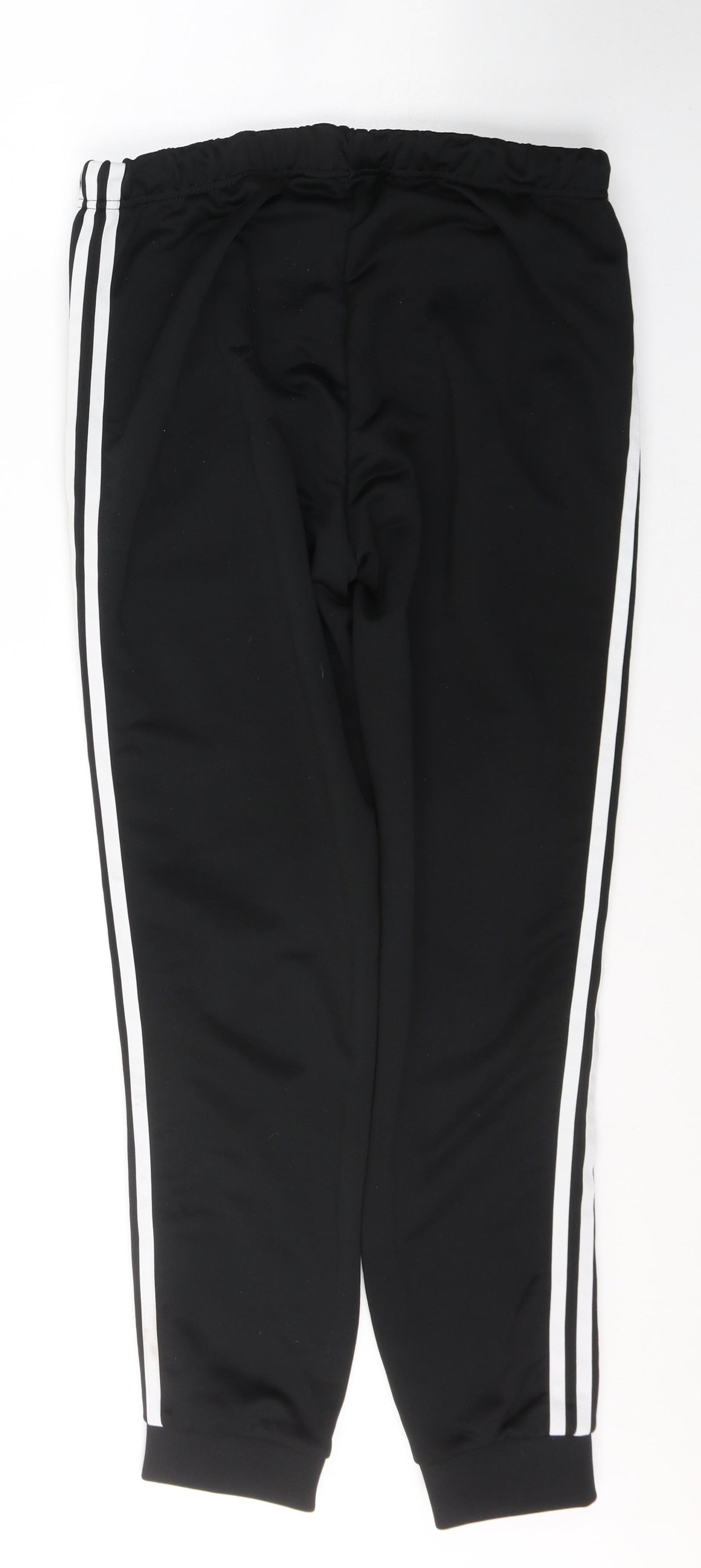 adidas Womens Black  Polyester Track Pants Trousers Size 14 L28 in Regular Tie